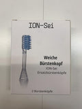 ION-Sei Ersatzbürstenköpfe - 2 Bürstenköpfe für die ION-Sei Schallzahnbürste/weicher Zahnbürstenaufsatz zur profesionellen Zahnreinigung