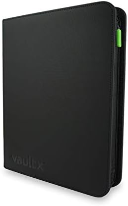 Vault X Premium Exo-Tec Zip Binder - 4 Pocket Trading Card Album Folder - 160 Side Loading Pocket Binder for TCG (Black)