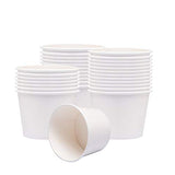 Belinlen Paper Ice Cream Cups, Paper Hot/Cold Soup Cups - 100 Count (White) (8 oz)