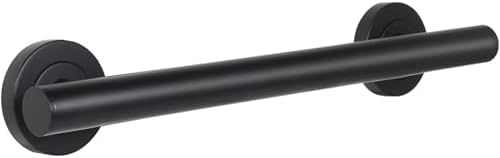 Lava Odoro Shower Grab Bar, Modern Set Stainless Steel Handicap Grab Bar for Bathtubs and Showers, Shower Safety Bar for Seniors Disabled, ADA-Compliant (Matte Black, 12 Inch)