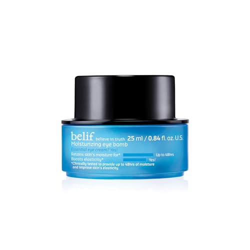 belif The True Cream Moisturizing Eye Bomb Eye Cream Firms and Reduces Fine Lines, Crow's Feet, and Wrinkles | New and Improved | Peptide | Ceramide | Squalane | K-Beauty