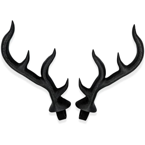 Antler Horns for Headphones, Fantasy Horns in Various Colors with Self Fastener - Cosplay Antlers Ears for Gamers and Streamers (Set of 2) (Sparkle Black)