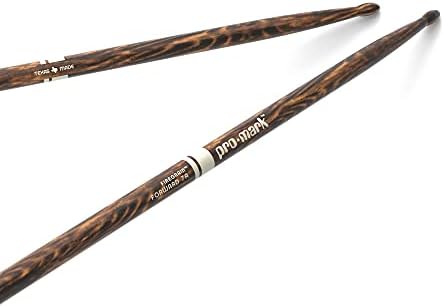 ProMark Drum Sticks - Classic 7A Drumsticks - FireGrain For Playing Harder, Longer - No Excess Vibration - Lacquer Finish, Oval Wood Tip, Hickory Wood - 1 Pair