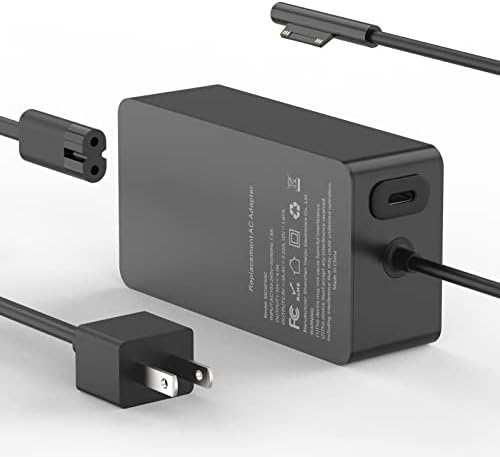 Microsoft Surface Pro Charger - 65W & 20W USB-C, LED, 10FT for Surface Pro 11, 10, 9, 8, 7+, 7, 6, 5, 4, X, Laptop 7, 6, 5, 4, 3, Studio, Go, Book 3, 2, 1