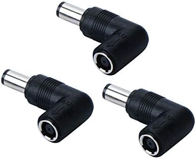 7.4mm to 7.4mm for Dell Latitude XPS Studio Vostro/Hp Pavilion Probook Elitebook Envy Compaq Presario Laptop Charger, Right Angle 90-Degree Power Adapter Connector Converter [3Pack]