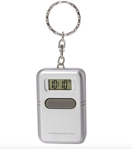 NADOBA Talking Watches for The Blind – Easy to Use Talking Clock for Blind Elderly with LCD Display, Built-in Alarm, Compact & Portable Design, Keychain with Voice Announcement, Good Volume