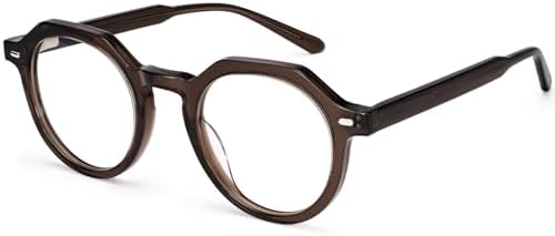 Dollger Blue Light Blocking Glasses For Woman Men Thick Frame Round Non-Prescription Glasses, For Computer Work Gaming,