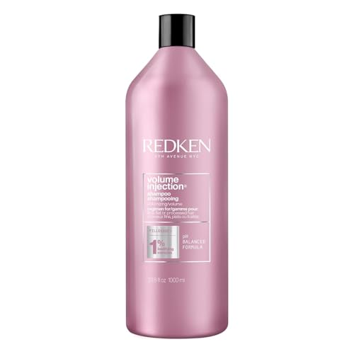 Redken Volume Injection Shampoo | Lightweight Volume Shampoo For Fine Hair | Adds Volume, Lift, and Body to Flat Hair | Paraben Free