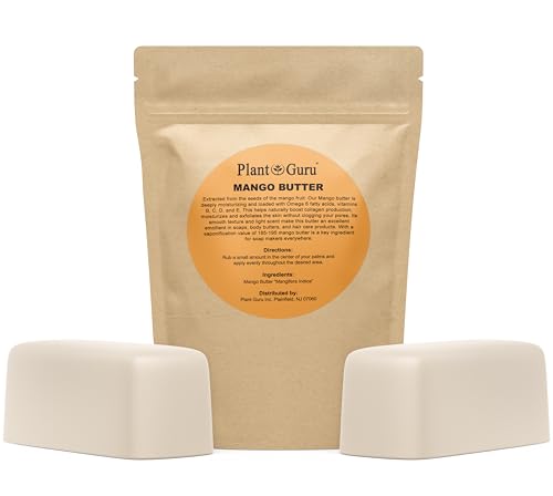 Raw Mango Butter 2 lbs. Bar - 100% Pure Natural Unrefined - Great for Skin, and Hair Growth. DIY Soap Making, Body Butters, Lotions and Creams.