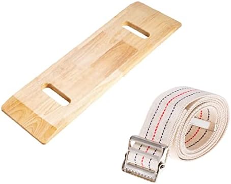 COW&COW 24" Wooden Transfer Board and 60" Belt Kit for Patient, Senior and Handicap Move Assist and Slide (24Inch)