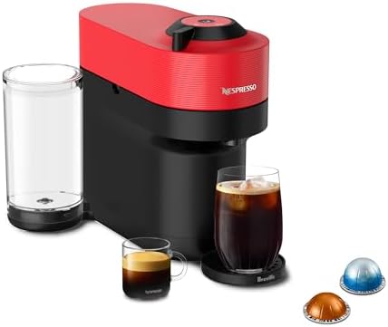 Nespresso Vertuo Pop+ Coffee and Espresso Maker by Breville, Spicy Red