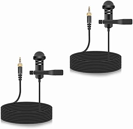 2-Pack Lavalier Microphone Compatible with Rode Wireless Pro/Wireless GO II 2 Bodypack Transmitters, Omnidirectional Condenser Lapel Mic for Vlog/Lectures/Broadcasters
