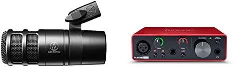 Audio-Technica AT2040 Hypercardioid Dynamic Podcast Microphone (at 2040) & Focusrite Scarlett Solo 3rd Gen USB Audio Interface, for The Guitarist, Vocalist, Podcaster or Producer