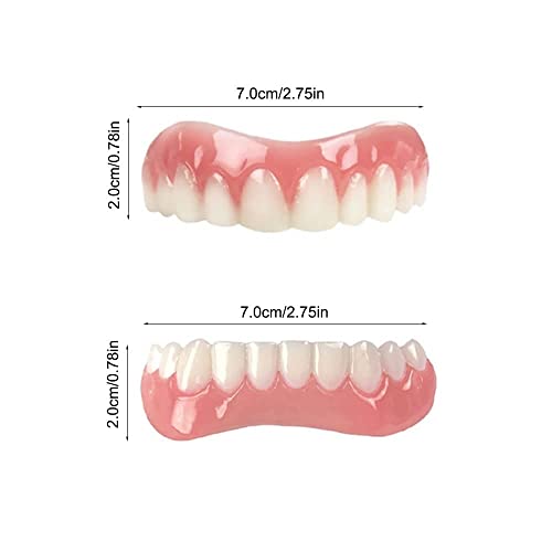 Upper and Lower Veneer, Dentures for Women and Men, Fake Teeth, Natural Shade! Fix Your Smile at Home Within Minutes!