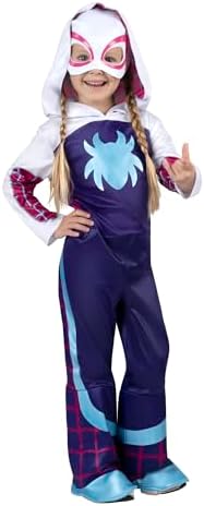 Marvel Toddler Ghost Spider Costume, Girls Spider-Man and His Amazing Friends Gwen Stacy Kids Costume - Officially Licensed
