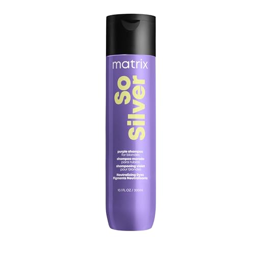 Matrix So Silver Purple Shampoo | Neutralizes Yellow Tones | Color Depositing, Brightening & Toning | For Color Treated, Blonde, Grey, White and Platinum Hair | Vegan