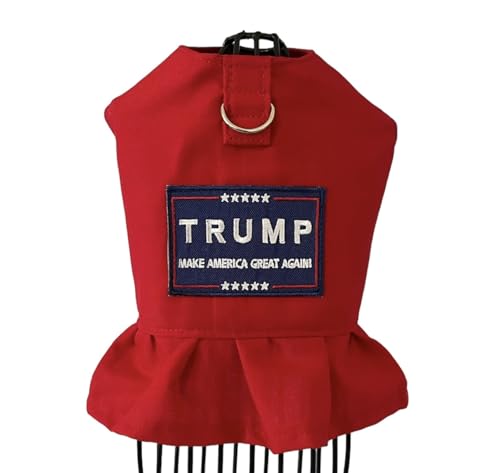 Trump Campaign Merchandise, Red Dog Vest with Embroidered Patch, 5 Stars (M, Dress)