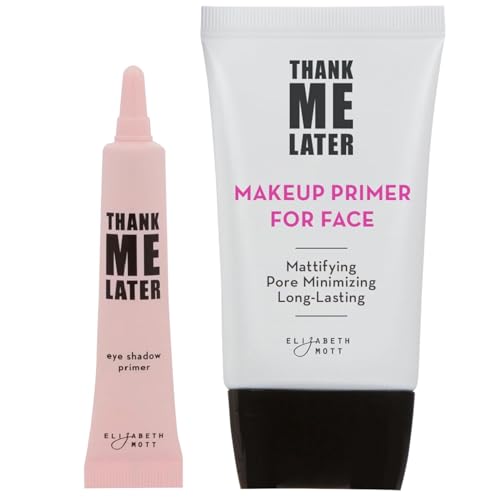 Elizabeth Mott Thank Me Later Eye & Face Matte Primer with a Long-lasting Makeup Gripping Formula, Shine & Oil Control, Pore Minimizer, Hides Wrinkles, Prevent Creasing for All-Day Eye Wear-10g & 30g