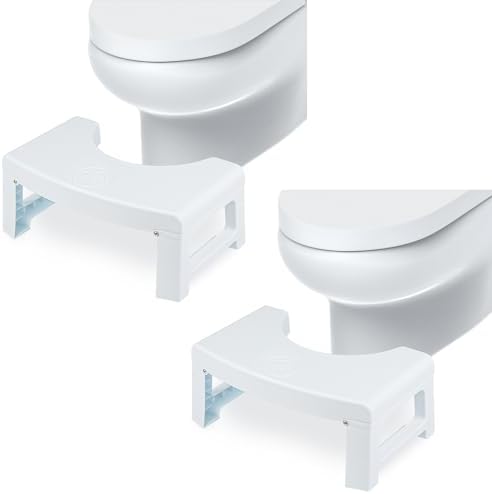 2 Pack Foldable Bathroom Squat Stool, Poop Stool for Adults with Freshener Space