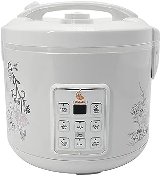 KOSMIKO Rice Cooker 20 Cup Cooked (10 Cup Uncooked)– Instant Pot Vegetable Steamer for Kitchen – Multipurpose Food Steamer for Rice, Meat, Veggies – Easy to Use and Elegant Design – Programable