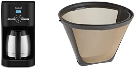 Cuisinart DCC-1170BK 10-Cup Thermal Classic™ Coffeemaker, Black with Thermal, 10-Cup, Programmable & GTF Gold Tone Coffee Filter, 10-12 Cup