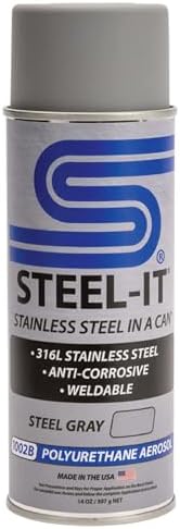 Steel-It 1002D Polyurethane Aerosol, Industrial Paint Coatings, Weldable, Easy to Apply - Steel Gray (1 Pack)