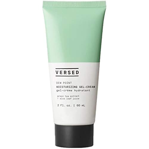 Versed Dew Point Gel Moisturizer For Face - Antioxidant-Rich Gel Cream with Green Tea Extract + Aloe Leaf Juice - Fast Absorbing, Non-Greasy Hybrid Facial Cream for Dry Skin, Vegan (2 fl oz)