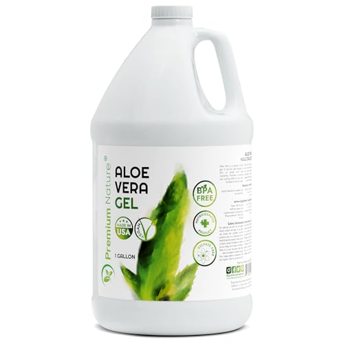 Premium Nature Pure Aloe Vera Gel For Face & Dry Skin, Sunburn Relief, Aloe Vera Gel for Skin Moisturizer Aloe Vera Gel from Aloe Vera Plant Aloe Vera Gel for Hair Aloe Gel 1 Gallon