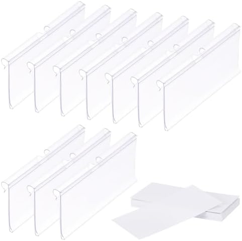 PATIKIL 50 Pcs Wire Shelf Label Holder, Plastic Storage Bins Clip Merchandise Sign Display Holder Label Holders for Market, Retail Shop, and Pantry(1.65x3.15 inch)