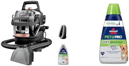 BISSELL Little Green HydroSteam Multi-Purpose Portable Carpet and Upholstery Cleaner, Car and Auto Detailer, 3618 + Bissell® PET PRO OXY Spot & Stain Formula for Portable Carpet Cleaners, 32 oz., 2034