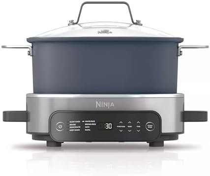 Ninja MC1101 Foodi Everyday Possible Cooker Pro, 8-in-1 Versatility, 6.5 QT, Replaces 10 Cooking Tools, Faster Cooking, Family-Sized Capacity, Adjustable Temp Control, Midnight Blue (Renewed)