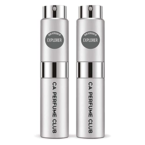 CA Perfume Impression of M.Blanc Explorer For Men Replica Version Fragrance Dupes Concentrated Long Lasting Eau de Parfum Spray Refillable Atomizer Bottle 0.27 Fl Oz-X2