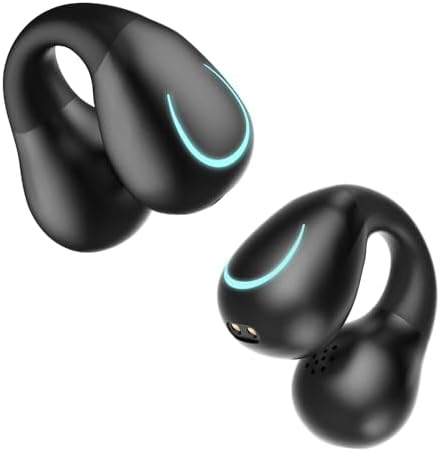 Open Ear Clip Headphones, Wireless Earbuds Bluetooth 5.3 The Over Ear Buds Earphones Built-in Mic with Ear Hooks, 36H Playtime, Bone Conduction Earbuds IP7 Waterproof Fitness for Running
