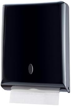 Commercial Paper Towel Dispenser Wall Mount, Holds 500 Multifold, Trifold, Z Fold, C Fold Hand Towels for Bathroom/Restroom, Office, Shop, or Home (Black)