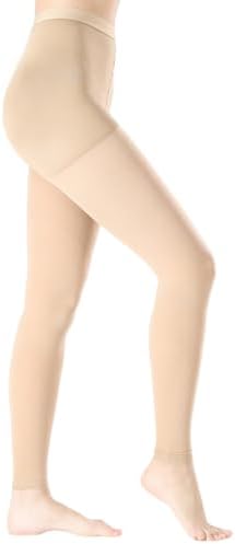 Medical Compression Pantyhose For Women & Men,20-30mmHg Graduated Support Hose Tights,Opaque Footless Waist High Compression Stockings For DVT,Varicose Veins,Relief Shin Splints,Edema,Swelling