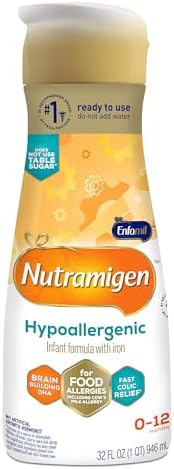 Enfamil Nutramigen Hypoallergenic Baby Formula with Iron, Lactose Free, Colic Relief from Cow's Milk Allergy Starts in 24 Hours, Brain Building DHA, Probiotic LGG for Immune Support, 32 Fl Oz