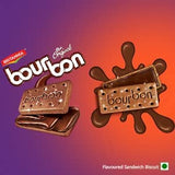 BRITANNIA Bourbon the Original - Choco Creme Biscuits 27.51oz (780g) - Smooth Chocolate Cream Biscuits for Breakfast & Snacks - Topped with Sugar Crystals (Pack of 2)