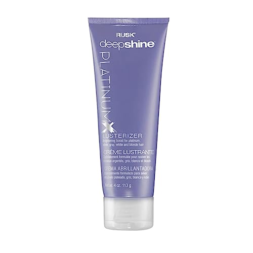 RUSK PlatinumX Lusterizer, Salon Formula Styling Cream to Boost Shine, Eliminate Brass, and Fight Frizz, 4 oz.