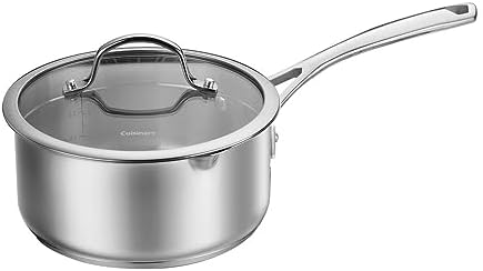 Cuisinart 9519-18P Forever Stainless Collection Pour Saucepan with Straining Cover, 2 Qt, Stainless Steel