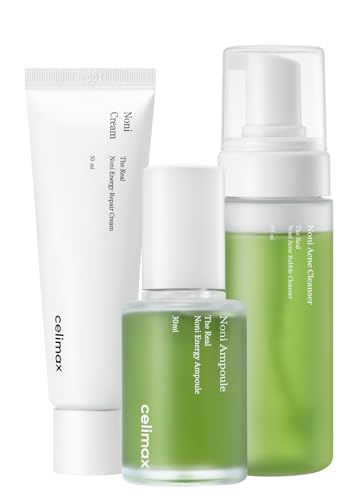 celimax Noni Energy Ampoule 30ml + The Real Noni Energy Repair Cream 50ml + Noni Acne Bubble Cleanser 155ml Bundle