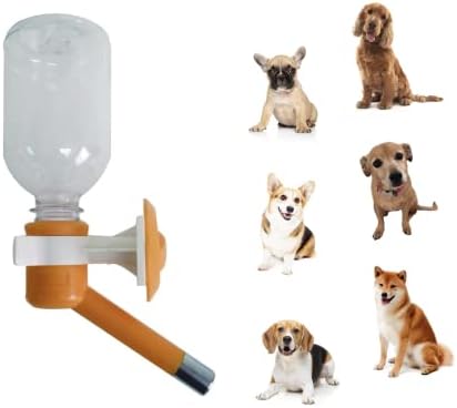 Choco Nose Patented No-Drip Dog Water Bottle/Feeder for Dogs/Cats and Other Small-Medium Sized Animals - for Cages, Crates or Wall Mount. 10.2 Oz. Mess Free Leak-Proof Nozzle 16mm, Orange (C590)