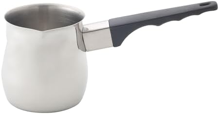 Fino Stainless Steel Turkish Coffee Pot - Professional 18/8 Warmer for Stovetop Coffee, Milk, Tea, Hot Chocolate - Delicious Daily Beverages - 12-Ounce