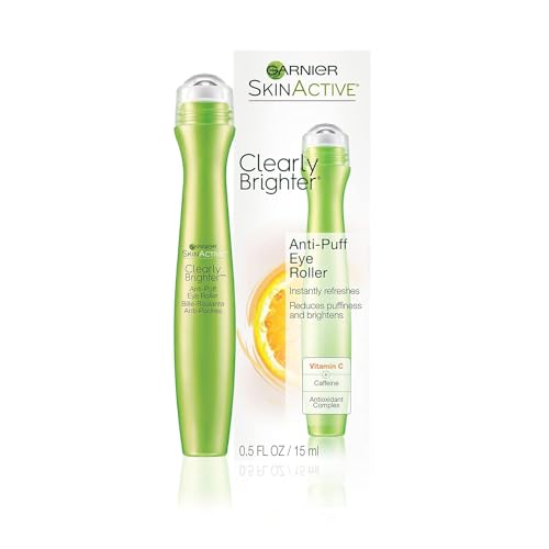Garnier Clearly Brighter Anti-Puff Eye Roller, 0.5 Fl Oz (15mL), 1 Count (Packaging May Vary)
