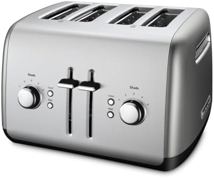 KitchenAid 4-Slice Toaster with Manual High-Lift Lever - KMT4115, Contour Silver