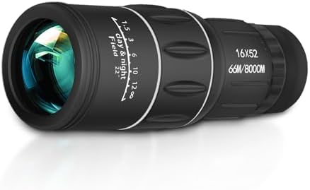 SkyGenius 16X52 Monocular Telescope High Powered for Adults with BAK4 Prism & FMC Lens for Outdoor,Bird Watching,Hunting,Hiking,Camping,Traveling