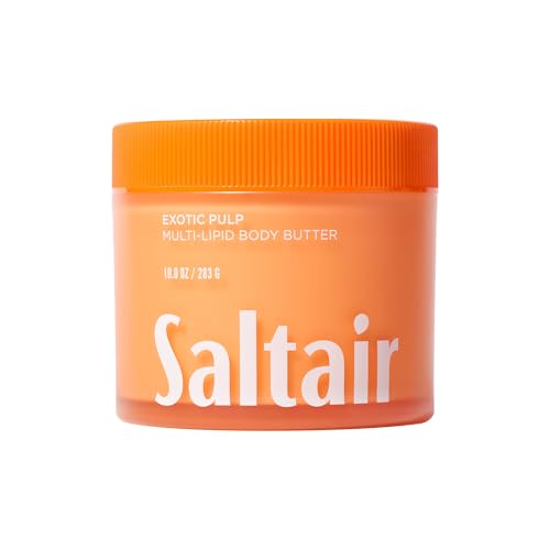 Saltair Multi-Lipid Body Butter - Rich, Nourishing Exotic Pulp Hydrating Body Cream with Ceramide Complex, Coconut Oil, Shea Butter, and Sea Buckthorn. Deep Moisturizing Dry Skin Care. 10oz Jar