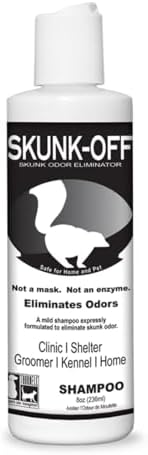 Skunk Off Pet Shampoo – Ready to Use Skunk Odor Remover for Dogs, Cats, Home, Carpet, Car & More – Non-Enzymatic Skunk Shampoo Dogs – Pet Odor Eliminator for Skunk Odor (8 oz)
