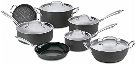 Cuisinart GG-12 GreenGourmet Hard Anodized 12-Piece Set, Black/Stainless Steel