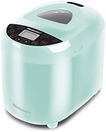Elite Gourmet EBM8103M Programmable Bread Maker Machine 3 Loaf Sizes, 19 Menu Functions Gluten Free White Wheat Rye French and more, 2 Lbs, Mint