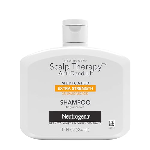 Neutrogena Scalp Therapy Anti-Dandruff Shampoo Extra Strength, with 3% salicylic acid, Fragrance Free, 12 fl oz
